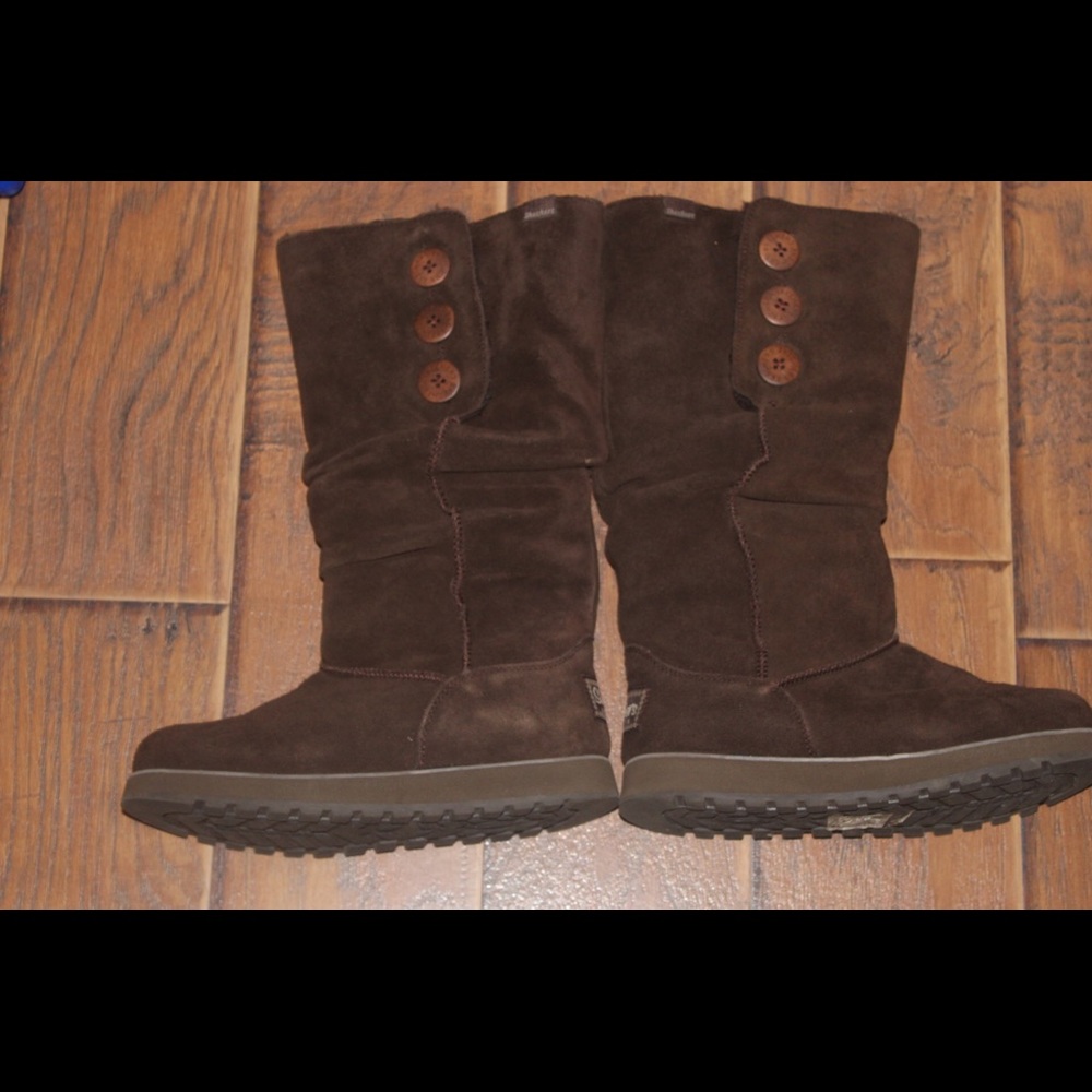 Brown tall sketchers boots; EUC size 6 1/2